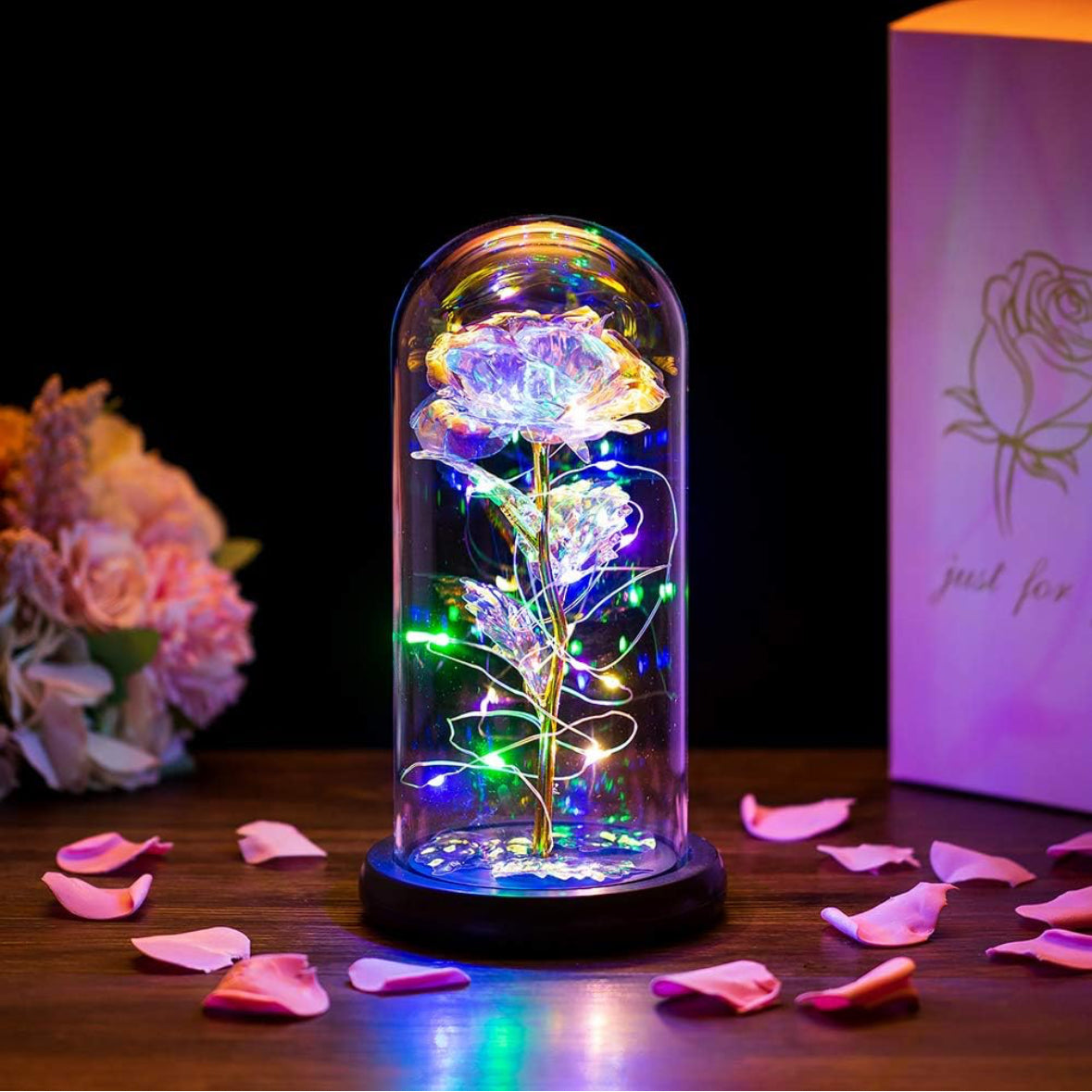 Radiant Galaxy Rose – LED Glow & Everlasting Light