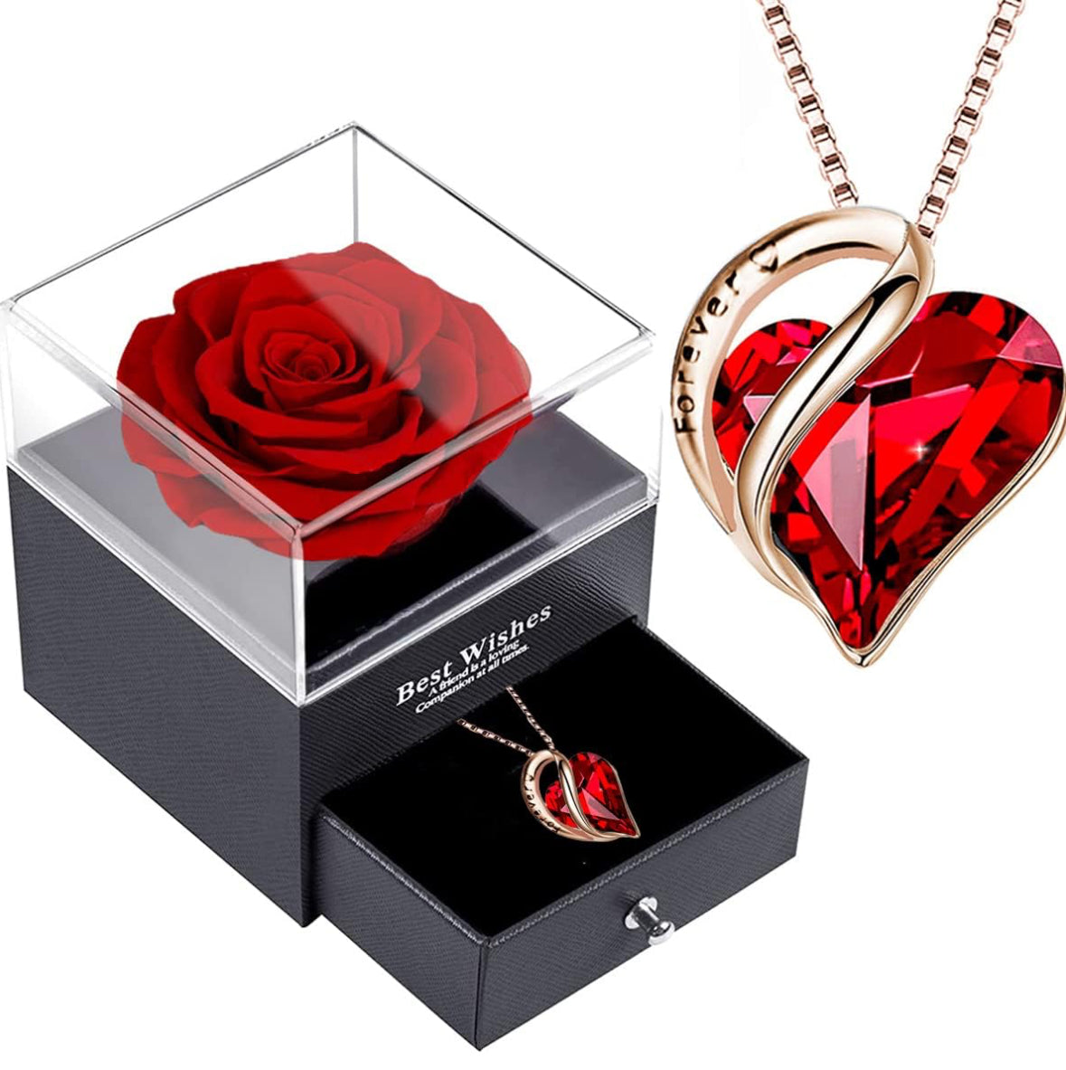 Celestial Heart Necklace & Eternal Rose Gift Box