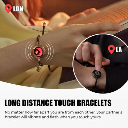 Long Distance Touch Bracelets for Couples – Light-Up & Vibration